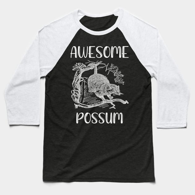 Awesome Possum Baseball T-Shirt by DANPUBLIC